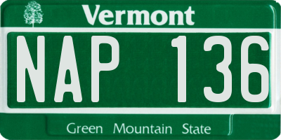VT license plate NAP136