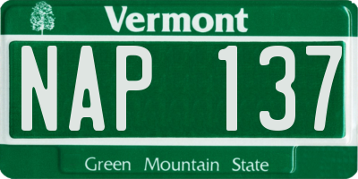 VT license plate NAP137