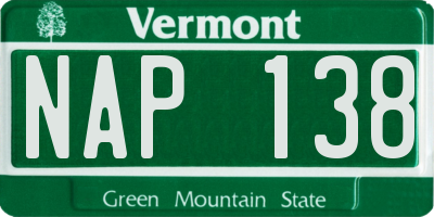 VT license plate NAP138