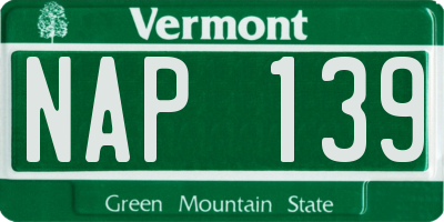 VT license plate NAP139