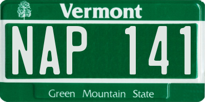 VT license plate NAP141