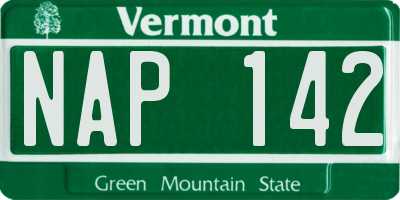 VT license plate NAP142