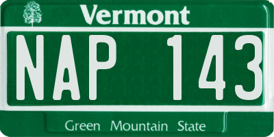 VT license plate NAP143