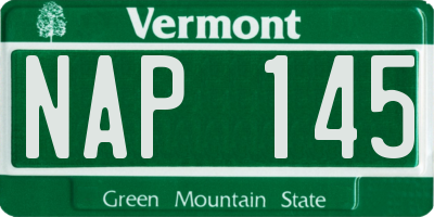 VT license plate NAP145