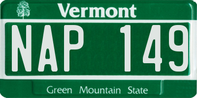 VT license plate NAP149