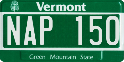 VT license plate NAP150