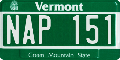 VT license plate NAP151