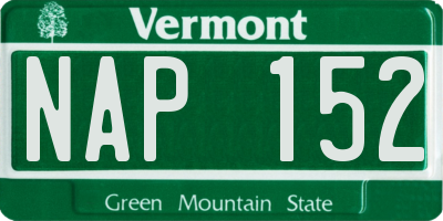 VT license plate NAP152