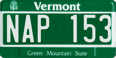 VT license plate NAP153