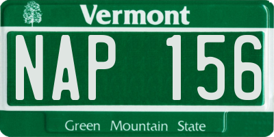 VT license plate NAP156