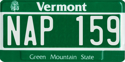 VT license plate NAP159