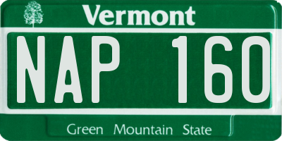 VT license plate NAP160