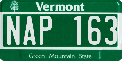 VT license plate NAP163