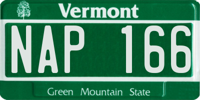 VT license plate NAP166