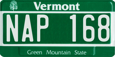 VT license plate NAP168