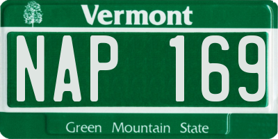 VT license plate NAP169