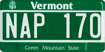 VT license plate NAP170