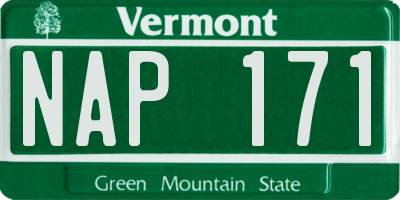 VT license plate NAP171