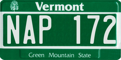 VT license plate NAP172