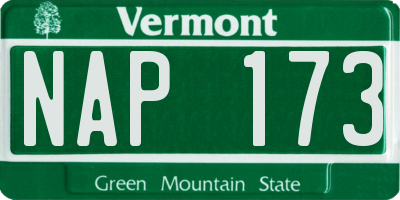 VT license plate NAP173
