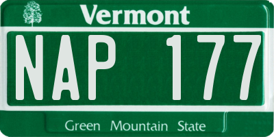 VT license plate NAP177