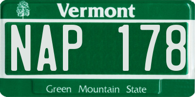 VT license plate NAP178