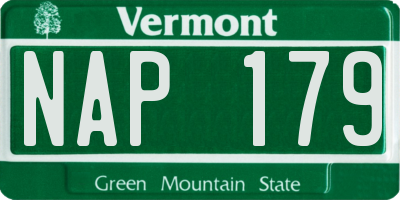 VT license plate NAP179
