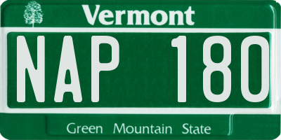 VT license plate NAP180