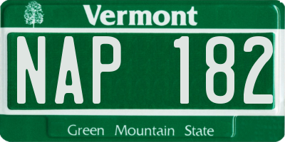 VT license plate NAP182