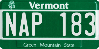 VT license plate NAP183