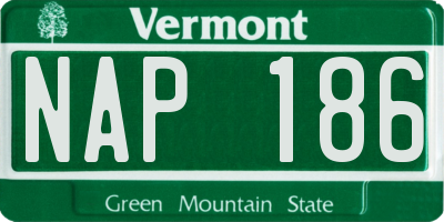 VT license plate NAP186