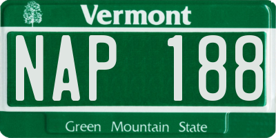 VT license plate NAP188