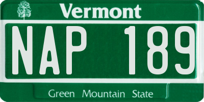 VT license plate NAP189