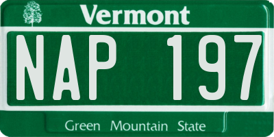 VT license plate NAP197