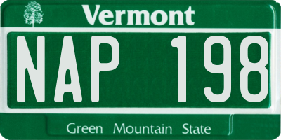 VT license plate NAP198