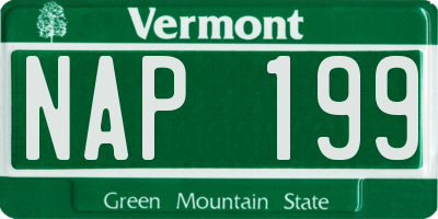 VT license plate NAP199
