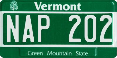 VT license plate NAP202