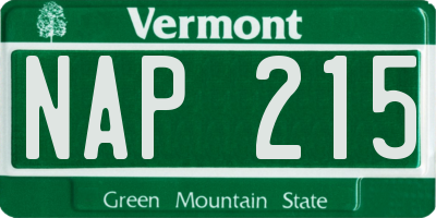 VT license plate NAP215