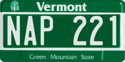 VT license plate NAP221