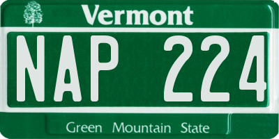 VT license plate NAP224