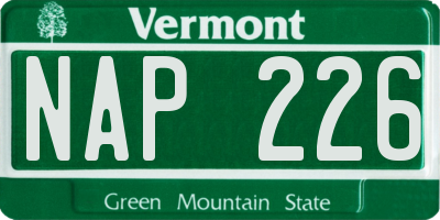VT license plate NAP226