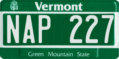 VT license plate NAP227