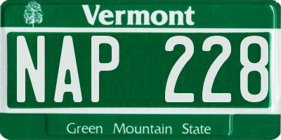 VT license plate NAP228