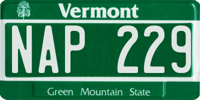 VT license plate NAP229