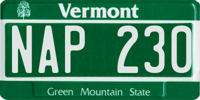VT license plate NAP230