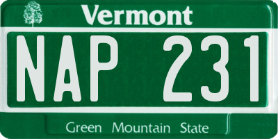 VT license plate NAP231
