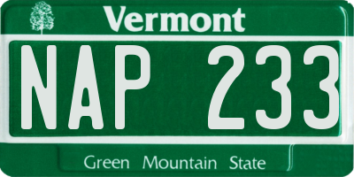 VT license plate NAP233