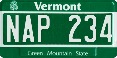 VT license plate NAP234