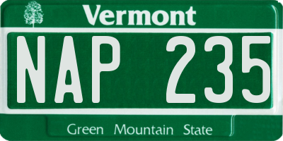 VT license plate NAP235