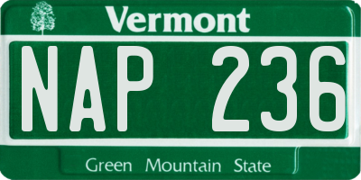 VT license plate NAP236
